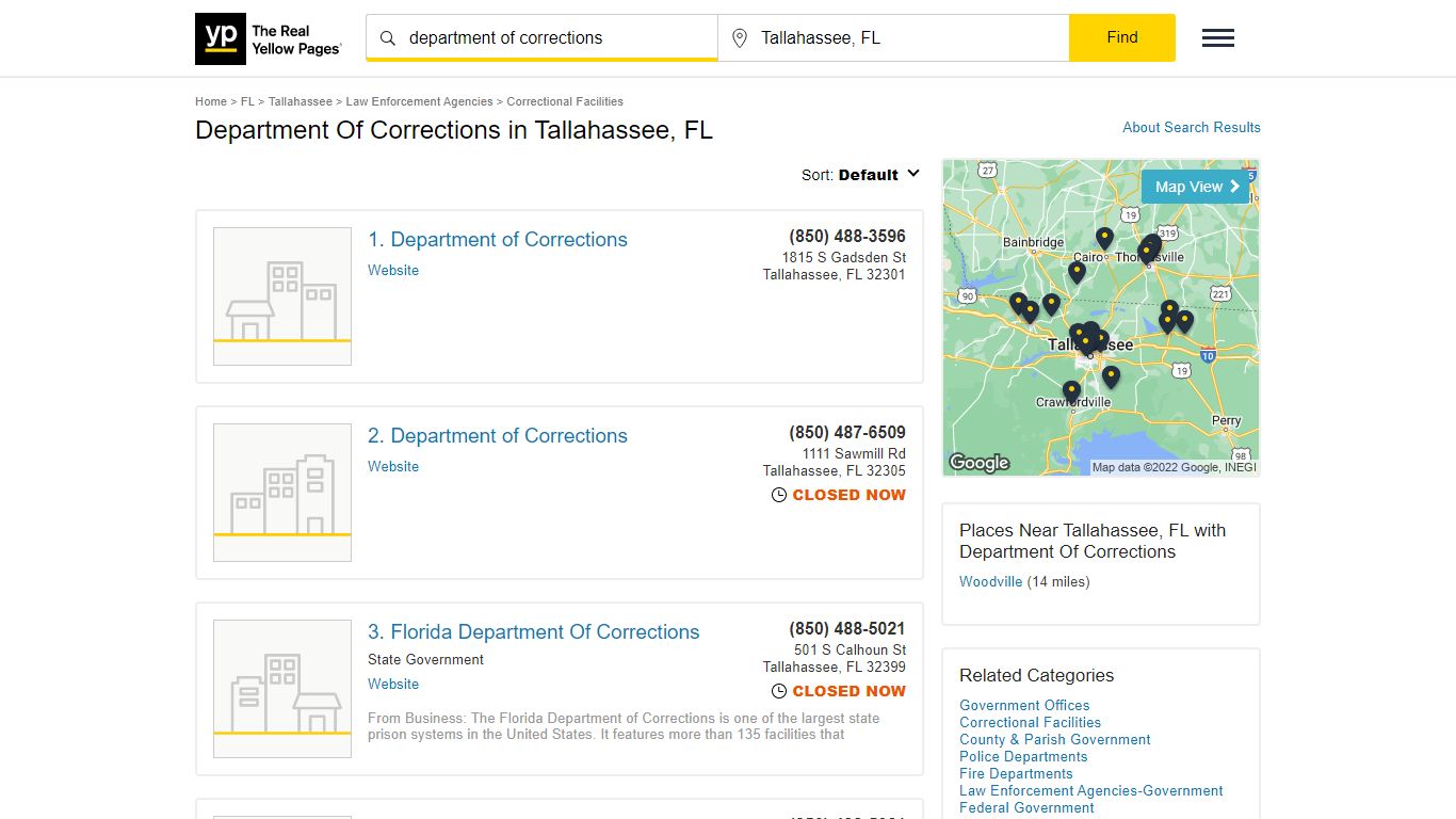 Department Of Corrections in Tallahassee, FL with Reviews - YP.com
